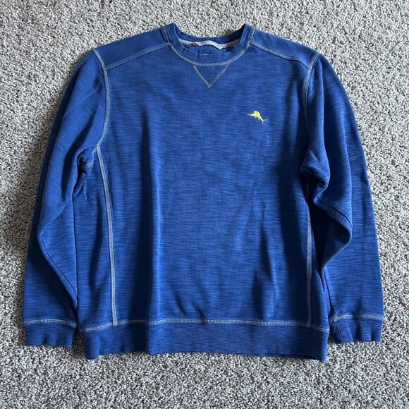 Tommy Bahama Mens L Preppy Casual Crewneck Long Sleeve Sweatshirt Blue - Picture 8 of 8